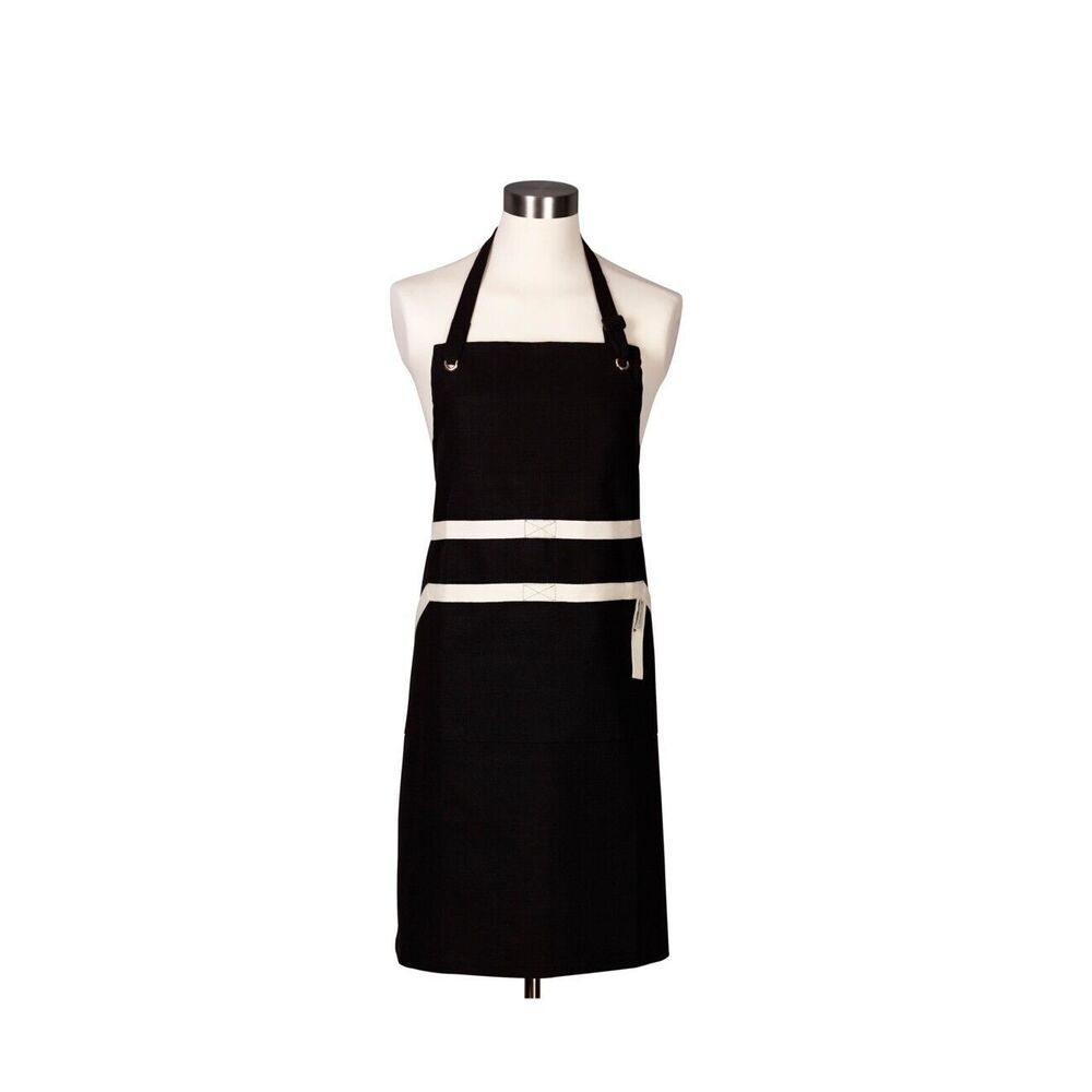 Le Creuset 100% Cotton Chef's Adult Apron Black NEW